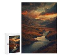 Rompecabezas 300 PCS para Adultos Sunset Valley Glow Rompecabezas para Adultos Juego De Ingenio Regalo De Cumpleaños Ayuda A Ejercitar El Cerebro 300 PCS