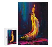 Rompecabezas 300 PCS para Adultos Surreal Banana In Flames Rompecabezas para Adultos Juego De Ingenio Regalo De Cumpleaños Ayuda A Ejercitar El Cerebro 300 PCS