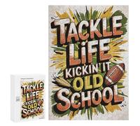 Rompecabezas 300 PCS para Adultos Tackle Life Old School Football Rompecabezas para Adultos Juguetes Antiestrés Mejora La Memoria Gran Regalo para Jugar 300 PCS