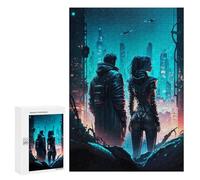 Rompecabezas 300 PCS para Adultos Techno Couple Future City Rompecabezas para Adultos Juegos Divertidos Vacaciones En Casa Matar El Tiempo para Cumpleaños, Navidad 300 PCS