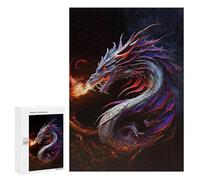 Rompecabezas 300 PCS para Adultos The Dragon Emits Fire Rompecabezas para Adultos Juegos Divertidos Vacaciones En Casa Matar El Tiempo para Cumpleaños, Navidad 300 PCS