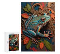 Rompecabezas 300 PCS para Adultos The Little Jumping Frog Rompecabezas para Adultos Juegos Familiares Carrera De Velocidad Manual Regalos para Amigos Y Familiares 300 PCS