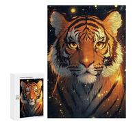 Rompecabezas 300 PCS para Adultos Tiger in The Night Illuminated Rompecabezas para Adultos Juguete Decoración De Pared Decoración del Hogar para Cumpleaños, Navidad 300 PCS