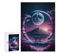 Rompecabezas 300 PCS para Adultos Torii Gate and Moonlight Rompecabezas para Adultos Juguete Decoración De Pared Decoración Perfecta Regalos para Reducir El Estrés 300 PCS