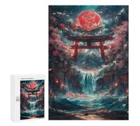 Rompecabezas 300 PCS para Adultos Torii Gate Waterfall Rompecabezas para Adultos Juguete Decoración De Pared Mejora La Memoria Regalo De Cumpleaños, Regalos, 300 PCS