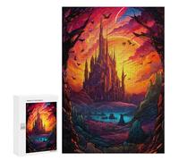 Rompecabezas 300 PCS para Adultos Tower of The Elven Mage Rompecabezas para Adultos Juegos Divertidos Vacaciones En Casa Matar El Tiempo para Cumpleaños, Navidad 300 PCS