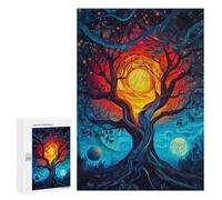 Rompecabezas 300 PCS para Adultos Tree of Two Moons Rompecabezas para Adultos Juegos Familiares Carrera De Velocidad Manual Regalos para Amigos Y Familiares 300 PCS