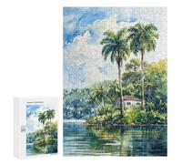 Rompecabezas 300 PCS para Adultos Tropical Island Calm Rompecabezas para Adultos Juegos Divertidos Vacaciones En Casa Matar El Tiempo para Cumpleaños, Navidad 300 PCS