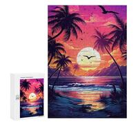 Rompecabezas 300 PCS para Adultos Tropical Sunset Beach Scene-1 Rompecabezas Juguetes Antiestrés para La Diversión Familiar Oferta como Regalos para Toda La Familia 300 PCS