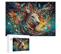 Rompecabezas 300 PCS para Adultos Whimsical Lion with Butterflies Rompecabezas para Adultos Juegos Relajantes Decoración Perfecta como Regalo para Toda La Familia 300 PCS