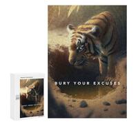 Rompecabezas 300 PCS para Adultos Wild Ambition Bury Your Excuses Rompecabezas para Adultos Juegos Divertidos Vacaciones En Casa Matar El Tiempo para Cumpleaños, Navidad 300 PCS