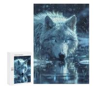 Rompecabezas 300 PCS para Adultos Wild Wolf in The Snow Rompecabezas para Adultos Juguetes Antiestrés Mejora La Memoria Gran Regalo para Jugar 300 PCS