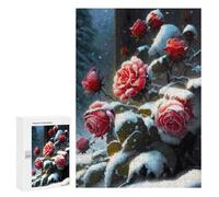 Rompecabezas 300 PCS para Adultos Winter Rose Garden Scene Rompecabezas Juego De Ingenio Difícil Oferta como Regalo para Toda La Familia 300 PCS