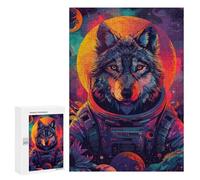 Rompecabezas 300 PCS para Adultos Wolf Astronaut Space Rompecabezas para Adultos Juguete Decoración De Pared Decoración Perfecta Regalos para Reducir El Estrés 300 PCS