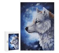 Rompecabezas 300 PCS para Adultos Wolf Spirit in Winter Sky Rompecabezas para Adultos Juguetes De Bricolaje Pero Divertidos Y Humorísticos para Cumpleaños, Navidad 300 PCS