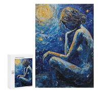 Rompecabezas 300 PCS para Adultos Woman Under Starry Sky Rompecabezas para Adultos Juguetes De Bricolaje Pero Divertidos Y Humorísticos para Cumpleaños, Navidad 300 PCS