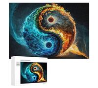 Rompecabezas 300 PCS para Adultos Yin Yang Fire & Ice Harmony Rompecabezas De Juguete para Decoración De Pared, Divertido Y Humorístico, Cumpleaños 300 PCS