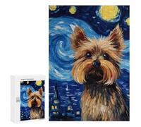 Rompecabezas 300 PCS para Adultos Yorkshire Terrier Starry Rompecabezas para Adolescentes Juguete Decoración De Pared Decoración Desafiante De Completar 300 PCS