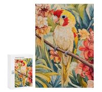 Rompecabezas 300 PCS Parrot in Tropical Flowers Rompecabezas para Adultos Juguete Decoración De Pared Patrón De Ensamblaje Oferta como Regalos para Toda La Familia 300 PCS