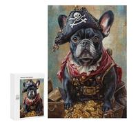 Rompecabezas 300 PCS Pirate Bulldog Treasure Chest-3 Rompecabezas para Adolescentes Mejoran La Memoria Desafío Educativo Regalos para Amigos Y Familiares 300 PCS