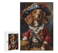 Rompecabezas 300 PCS Pirate Dog with Treasure Chest-1 Rompecabezas para Adultos Que Mejoran La Memoria. Un Reto para Completar Cumpleaños 300 PCS