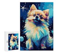 Rompecabezas 300 PCS Pixel Art Pomeranian Dog Rompecabezas para Adultos Juguete Decoración De Pared Regalo De Cumpleaños Oferta como Regalos para Toda La Familia 300 PCS