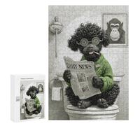 Rompecabezas 300 PCS Poodle Reading Newspaper on Toilet-11 Rompecabezas para Adolescentes Mejoran La Memoria Desafío Educativo Regalos para Amigos Y Familiares 300 PCS