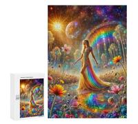 Rompecabezas 300 PCS Rainbow Cosmic Garden Rompecabezas para Adolescentes Alivia El Estrés Desafío Educativo Regalos Y Cumpleaños Únicos 300 PCS