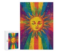 Rompecabezas 300 PCS Rainbow Sun Art Print-2 Rompecabezas para Adolescentes Que Mejoran La Memoria Juegos Familiares De Ingenio Difíciles Y Desafiantes 300 PCS