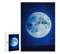 Rompecabezas 300 PCS Santas Sleigh on Christmas Eve Rompecabezas para Adultos Juguete Decoración De Pared Patrón De Ensamblaje Oferta como Regalos para Toda La Familia 300 PCS