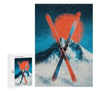 Rompecabezas 300 PCS Snowy Mountain Ski Adventure -1 Rompecabezas para Adultos Desafío Educativo De Ensamblaje De Patrones De Rompecabezas Regalos De Cumpleaños Y Únicos 300 PCS