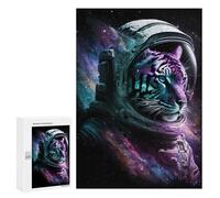Rompecabezas 300 PCS Space Tiger Astronaut Art Print Rompecabezas para Adolescentes Que Mejoran La Memoria Juegos Familiares De Ingenio Difíciles Y Desafiantes 300 PCS