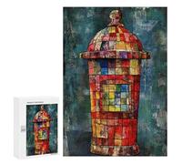 Rompecabezas 300 PCS Stained Glass Phone Booth Art Print Rompecabezas para Adultos Mejora La Memoria Interacción Entre Padres E Hijos Juegos De Ingenio para La Familia 300 PCS