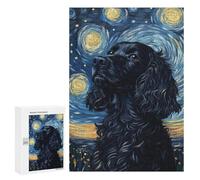 Rompecabezas 300 PCS Starry Night Cocker Spaniel Art Print-6 Rompecabezas para Adultos Mejora La Memoria Interacción Entre Padres E Hijos Juegos De Ingenio para La Familia 300 PCS