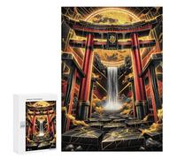 Rompecabezas 300 PCS Torii Waterfall Gate Rompecabezas para Adultos Juguete Decoración De Pared Patrón De Ensamblaje Oferta como Regalos para Toda La Familia 300 PCS