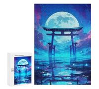 Rompecabezas 300 PCS Torri Gate Moon Night Rompecabezas para Adultos Juguete Decoración De Pared Patrón De Ensamblaje Oferta como Regalos para Toda La Familia 300 PCS
