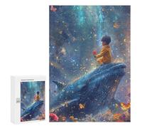 Rompecabezas 300 PCS Whale, Child, Flower, Fantasy, Sky Rompecabezas para Adolescentes Mejoran La Memoria Desafío Educativo Regalos para Amigos Y Familiares 300 PCS