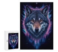 Rompecabezas 300 PCS Wolf in The Night Sky Rompecabezas para Adultos Juguete Decoración De Pared Patrón De Ensamblaje Oferta como Regalos para Toda La Familia 300 PCS