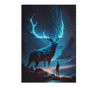 Rompecabezas 38x26cm/1000pcs para Adolescentes Enchanted Deer in The Night Sky Rompecabezas DIY Juguetes Carrera De Velocidad Manual Oferta como Regalos para Toda La Familia 38x26cm/1000pcs