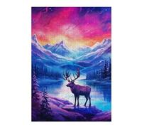 Rompecabezas 38x26cm/1000pcs para Adolescentes Enchanted Winter Landscape with Elk Rompecabezas para Adultos Juego Práctico Desafío Difícil Regalo De Cumpleaños, Regalos, 38x26cm/1000pcs