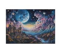 Rompecabezas 38x26cm/1000pcs para Adolescentes Fantasy Castle Under A Starry Sky Rompecabezas para Adultos Juguetes DIY Decoración Perfecta Regalos para Reducir El Estrés 38x26cm/1000pcs