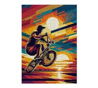 Rompecabezas 38x26cm/1000pcs para Adolescentes Freestyle BMX Sunset WPAP Rompecabezas para Adultos Juegos Familiares Una Obra De Arte como Regalo para Toda La Familia 38x26cm/1000pcs