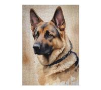 Rompecabezas 38x26cm/1000pcs para Adolescentes German Shepherd Watercolor Rompecabezas para Adolescentes Juegos Relajantes para La Diversión Familiar para Cumpleaños, Navidad 38x26cm/1000pcs