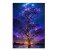 Rompecabezas 38x26cm/1000pcs para Adolescentes Purple Galaxy Tree Rompecabezas para Adultos Juego De Ingenio Corte De Precisión Regalo De Cumpleaños, Regalos, 38x26cm/1000pcs