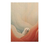 Rompecabezas 38x26cm/1000pcs para Adolescentes Wavy Polar Bear Rompecabezas para Adultos Juegos De Relajación Análisis Y Lógica Difícil Y Desafiante 38x26cm/1000pcs