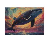 Rompecabezas 38x26cm/1000pcs para Adultos Whale in A Colorful Sky Rompecabezas para Adultos Juego Práctico Ensamblaje De Patrones Cumpleaños 38x26cm/1000pcs