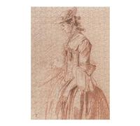 Rompecabezas 38x26cm/1000pcs para Adultos Woman in A Hat Drawing Rompecabezas Juegos De Relajación Análisis Y Lógica Oferta como Regalos para Toda La Familia 38x26cm/1000pcs