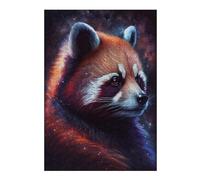 Rompecabezas 38x26cm/1000pcsS para Adolescentes Cosmic Red Panda Portrait-3 Rompecabezas para Adultos Juego Práctico Carrera De Velocidad De Manos Ayuda A Ejercitar El Cerebro 38x26cm/1000pcsS