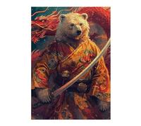 Rompecabezas 38x26cm/1000pcsS para Adolescentes Samurai Bear with Dragon Sword Rompecabezas para Adultos Juego Práctico Corte De Precisión 38x26cm/1000pcsS