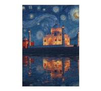 Rompecabezas 38x26cm/1000pcsS para Adolescentes Starry Night Taj Mahal Reflection Rompecabezas Juego De Ingenio Desafío Difícil para Cumpleaños, Navidad 38x26cm/1000pcsS